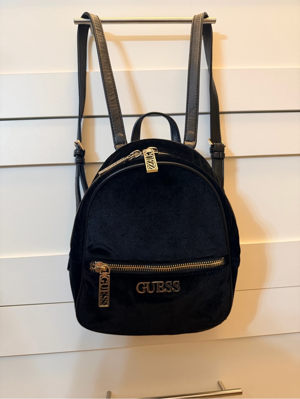GUESS Black Velvet Mini Backpack